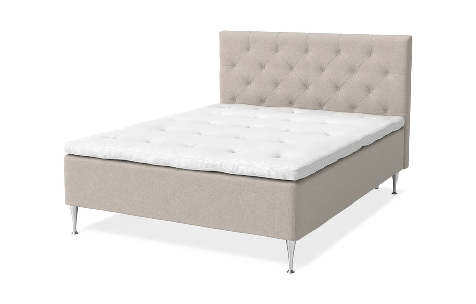 Dream Delux - Ramsäng, dubbelsäng med bäddmadrass Dream Delux vit - Beige