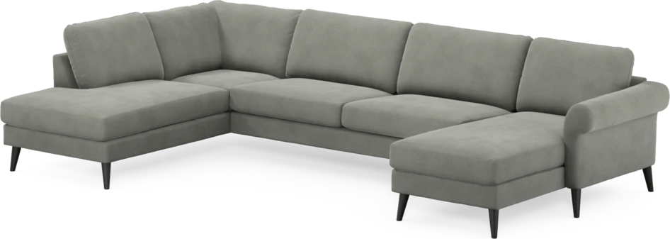 Bridge - 3-sits soffa med divan vänster och schäslong höger - Grå