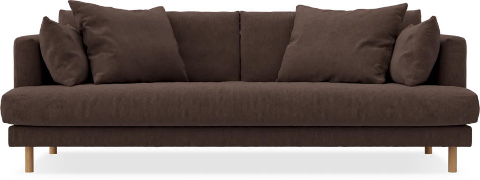 Harper - 3-sits soffa, hel dyna - Brun