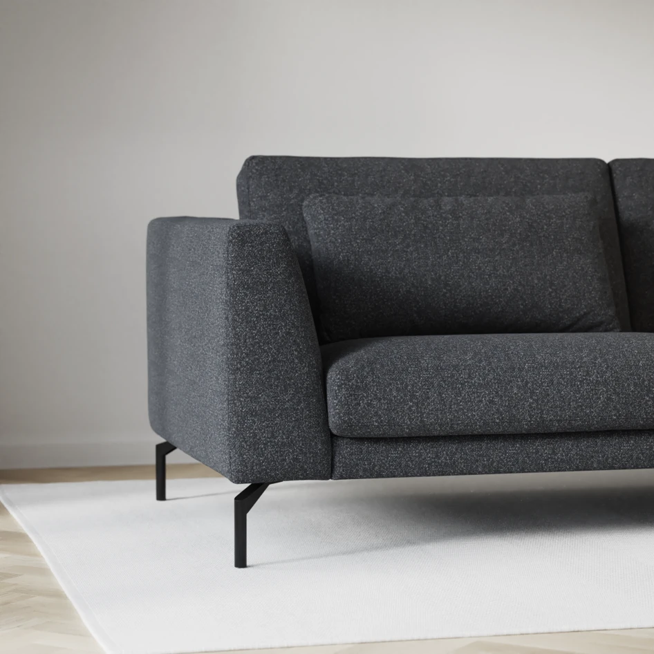 Willow - 3-sits soffa med divan höger, fast klädsel - Grå