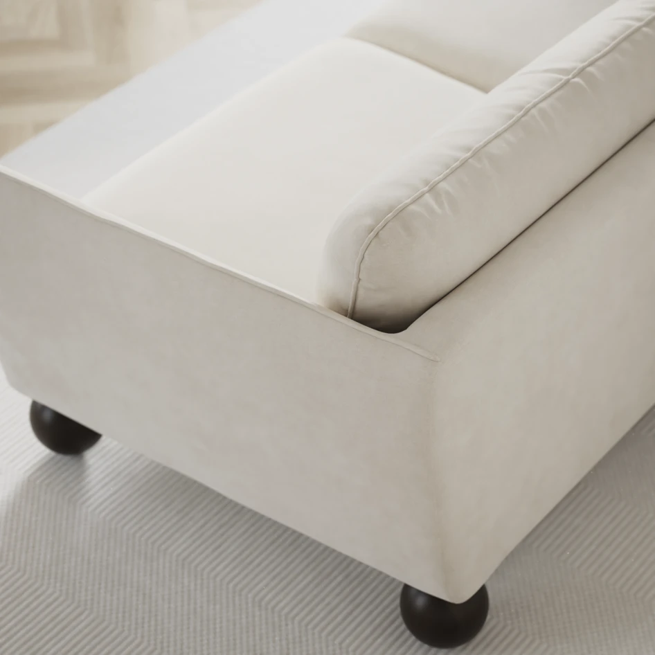 Madison Lux - 2-sits soffa med divan vänster och schäslong höger - Vit