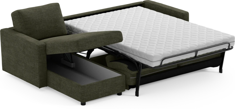 Lindö - Bäddsoffa 2,5-sits med schäslong, vändbar - Grön