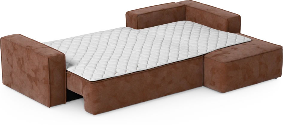 Ide - Bäddsoffa 3-sits med schäslong höger - Orange