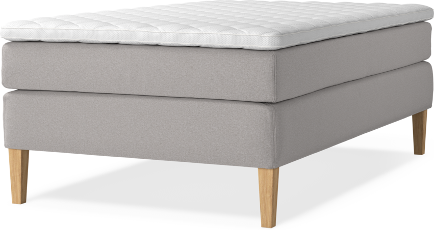 Delux Sense - Kontinentalsäng, enkelsäng 120 cm med bäddmadrass - Grå