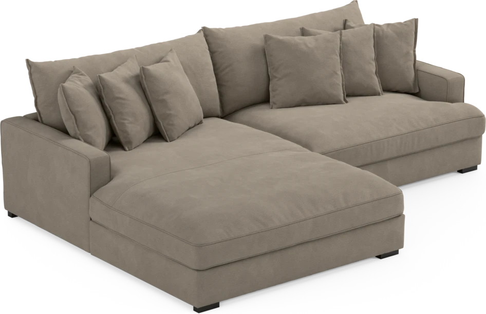 Rossi - 2-sits soffa med schäslong XL vänster - Beige
