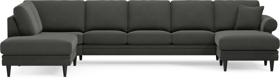 Eden - 3-sits soffa med divan vänster och schäslong höger - Grå