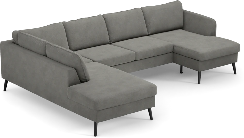 County - 3-sits soffa med divan vänster och schäslong höger - Grå