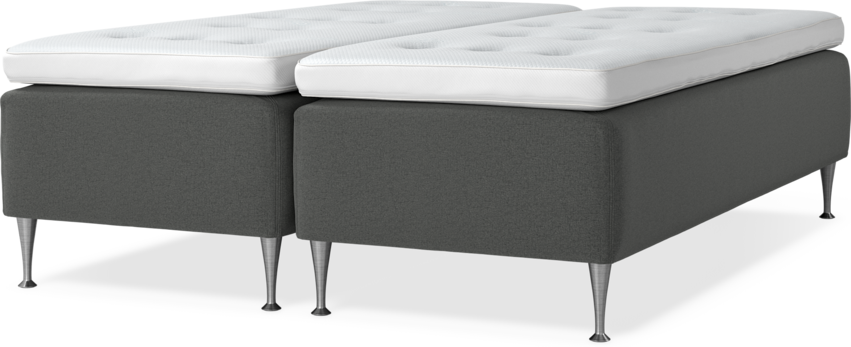 Delux Dream - Ramsäng, dubbelsäng med bäddmadrass - Grå