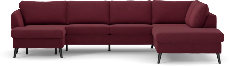 County - 3-sits soffa med schäslong vänster och divan höger - Röd