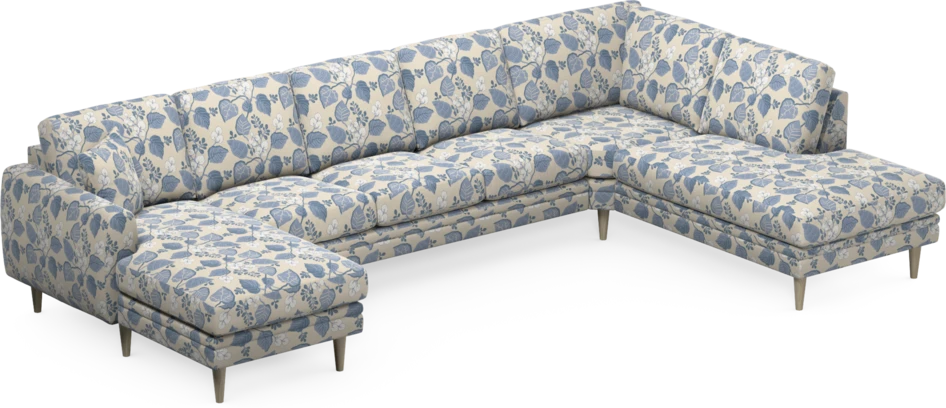 Eden - 3-sits soffa med schäslong vänster och divan höger - Flerfärgad