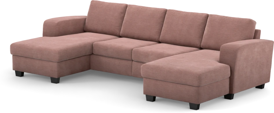 Friday - 2-sits soffa med två schäslonger - Rosa