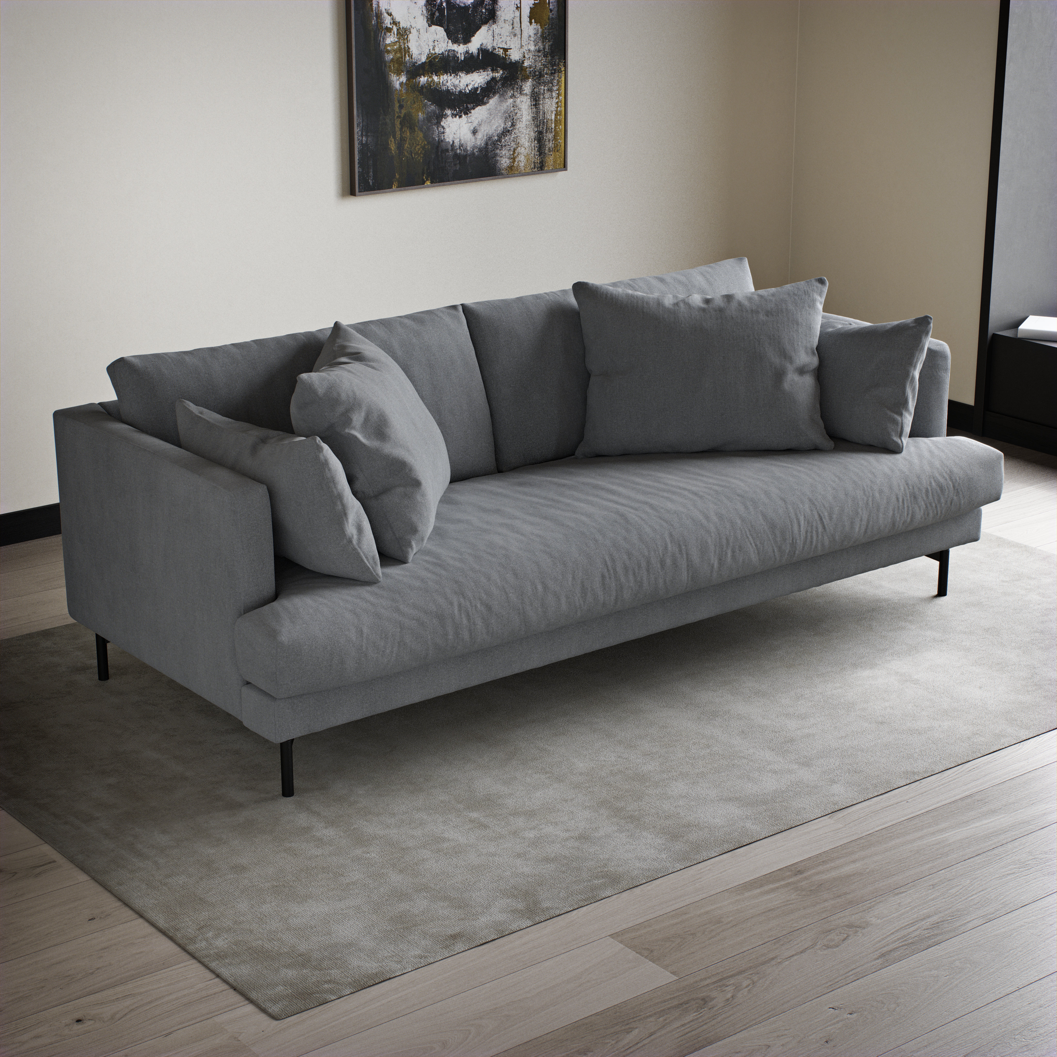 Harper - 3-sits soffa, hel dyna - inspiration