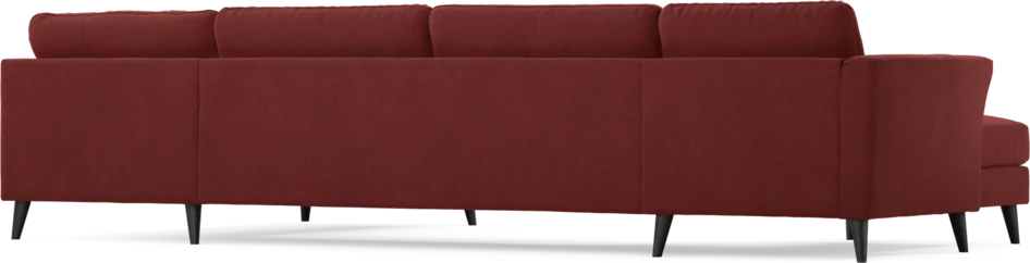 Bridge - 3-sits soffa med schäslong vänster och divan höger - Röd