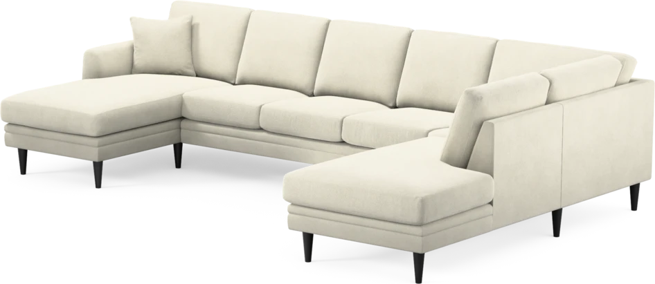 Eden - 3-sits soffa med schäslong vänster och divan höger - Vit