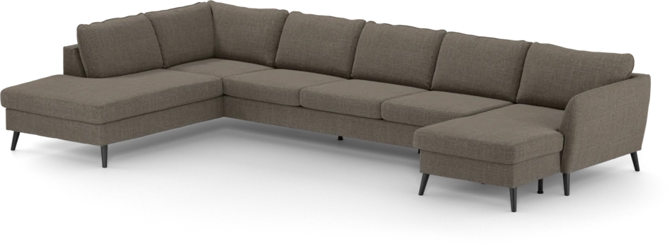 County - 4-sits soffa med divan vänster och schäslong höger - Brun