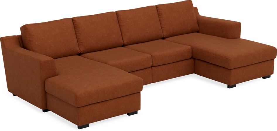 Friday - 2-sits soffa med två schäslonger - Orange