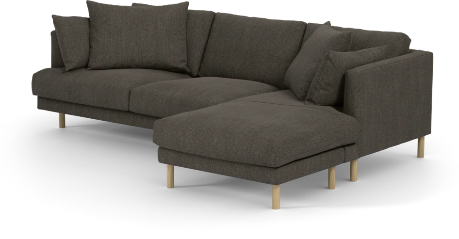 Harper - 4-sits med schäslong höger  - Brun