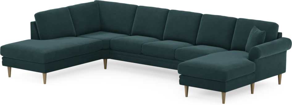 Eden - 3-sits soffa med divan vänster och schäslong höger - Blå