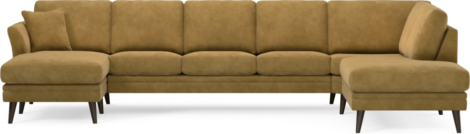 Eden - 3-sits soffa med schäslong vänster och divan höger - Gul