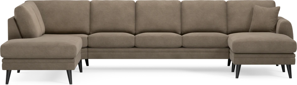 Eden - 3-sits soffa med divan vänster och schäslong höger - Brun