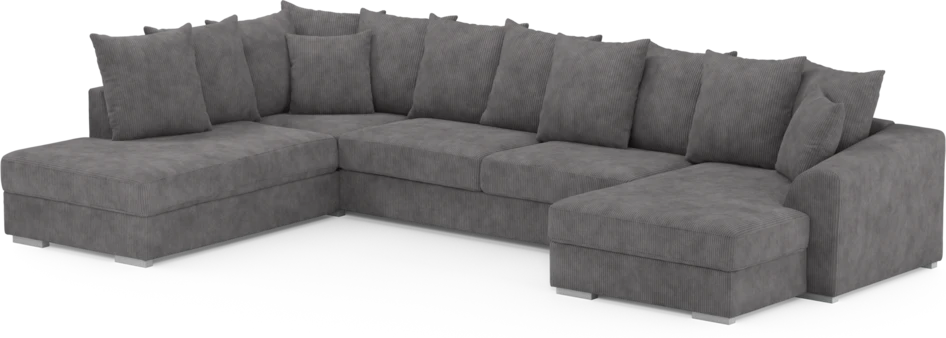 Town - 3-sits soffa med divan vänster och schäslong höger - Grå