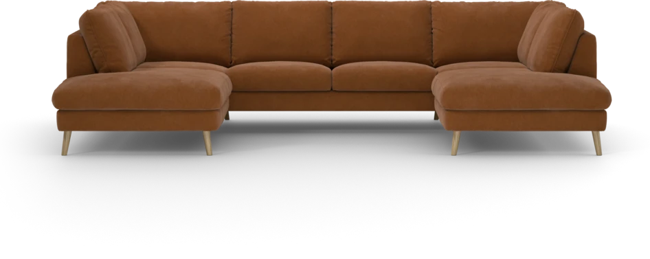 Madison Lux - 2-sits soffa med divan vänster och höger - Orange