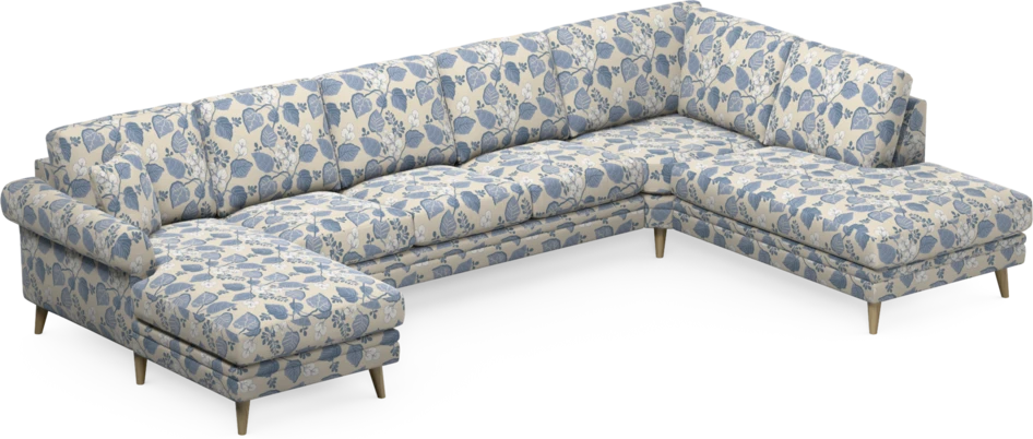 Eden - 3-sits soffa med schäslong vänster och divan höger - Flerfärgad