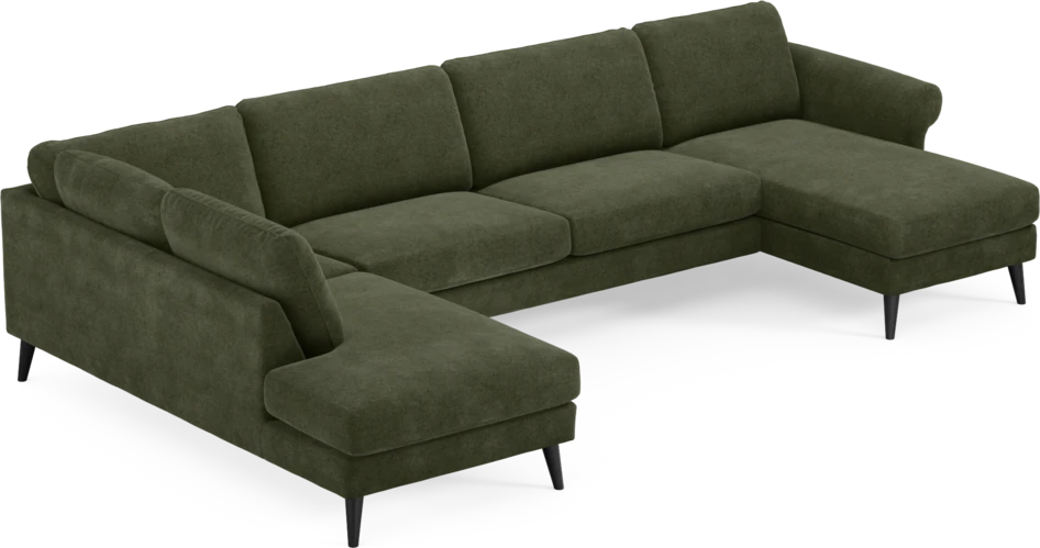 Bridge - 3-sits soffa med divan vänster och schäslong höger - Grön
