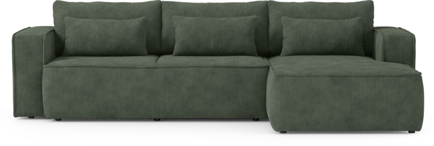 Ide - Bäddsoffa 3-sits med schäslong höger - Grön