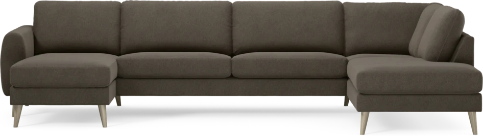 Bridge - 3-sits soffa med schäslong vänster och divan höger - Brun