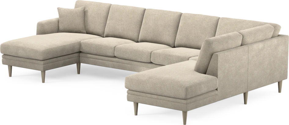 Eden - 3-sits soffa med schäslong vänster och divan höger - Beige