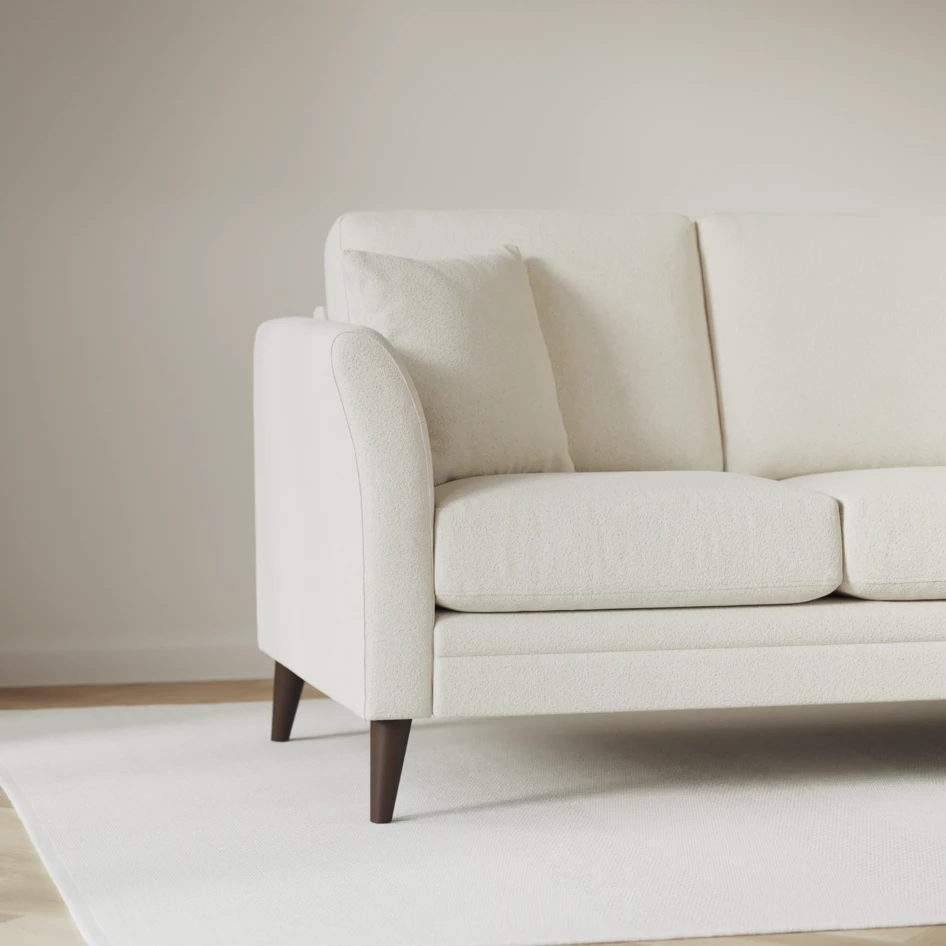 Eden - 3-sits soffa svängd - Vit