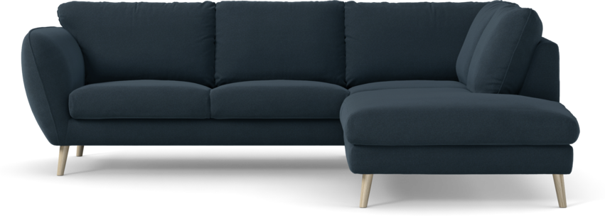 Madison Lux - 2-sits soffa med divan höger - Blå