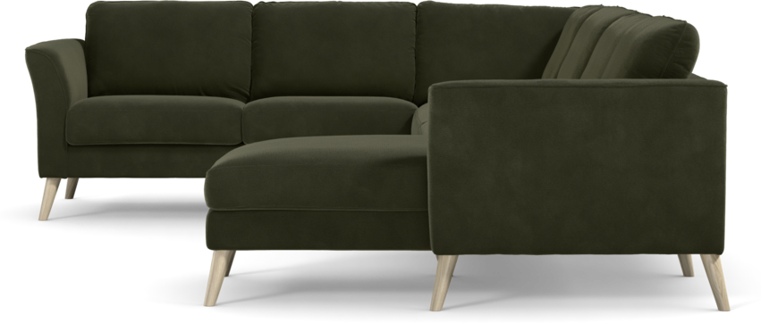 Bridge - Hörnsoffa, 2+3-sits med schäslong höger - Grön