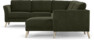 Bridge - Hörnsoffa, 2+3-sits med schäslong höger - Grön