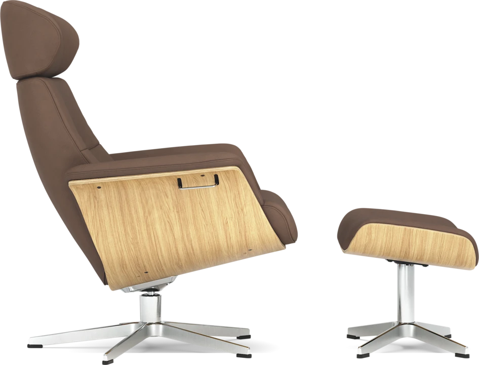 Timeout - Fåtölj och fotpall - Brun