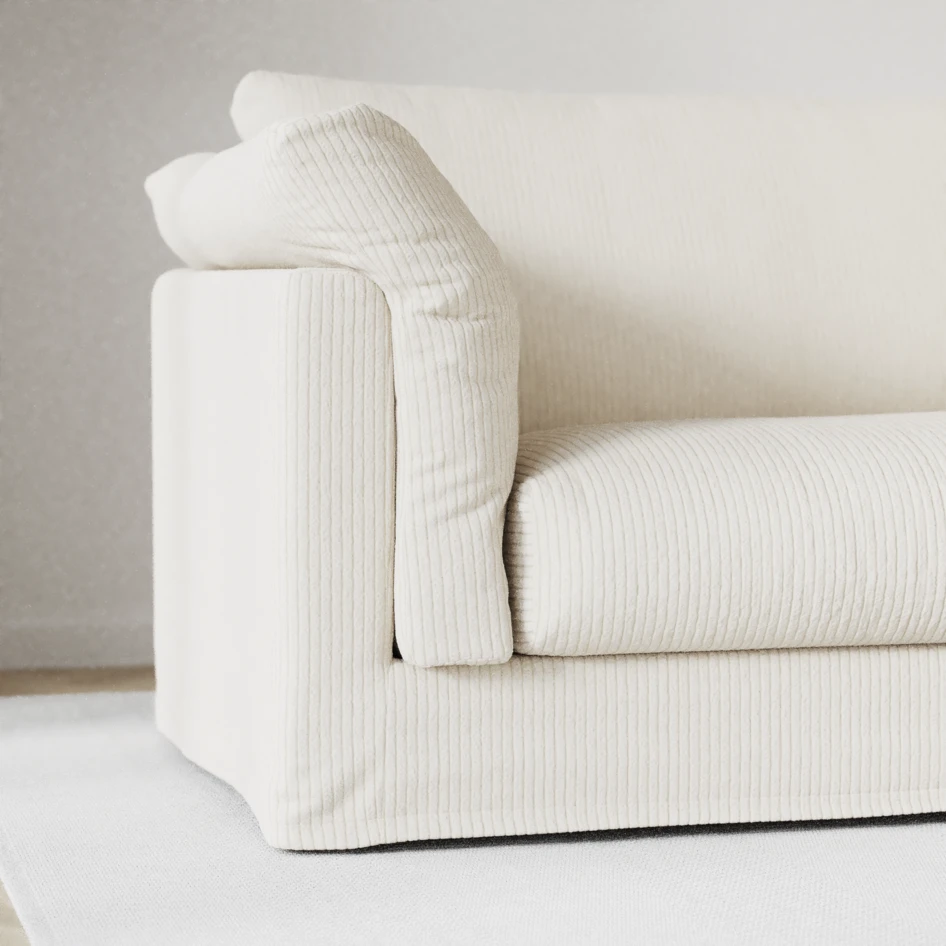 Cherrie Klädsel - Klädsel till 3-sits soffa med divan höger - Vit