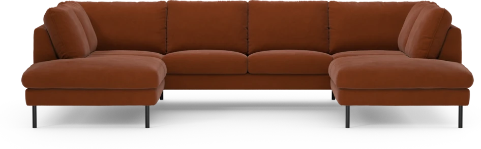 Madison Lux - 2-sits soffa med divan vänster och höger - Röd