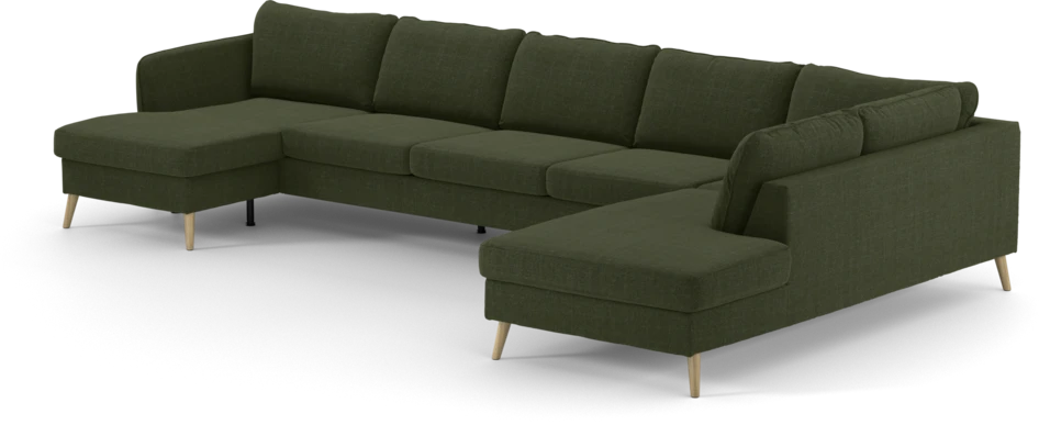 County - 4-sits soffa med schäslong vänster och divan höger - Grön