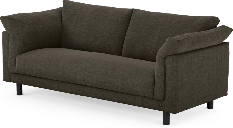 Cherrie - 2,5-sits soffa, hel dyna, fast klädsel - Brun