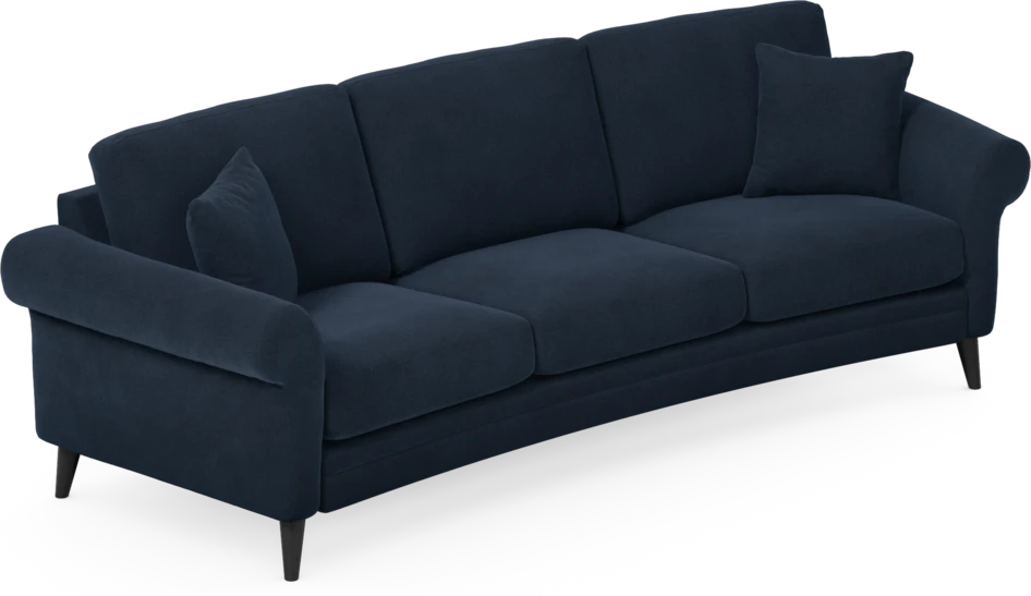 Eden - 3-sits soffa svängd - Blå