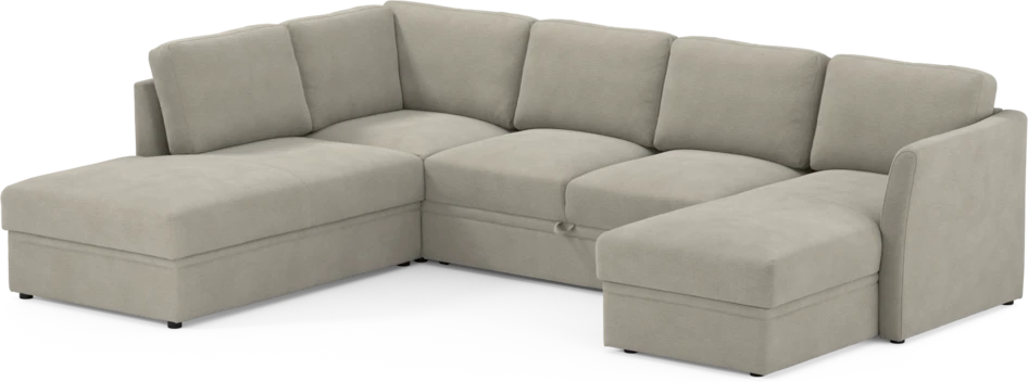 Öland - Bäddsoffa med divan vänster och schäslong höger - Brun