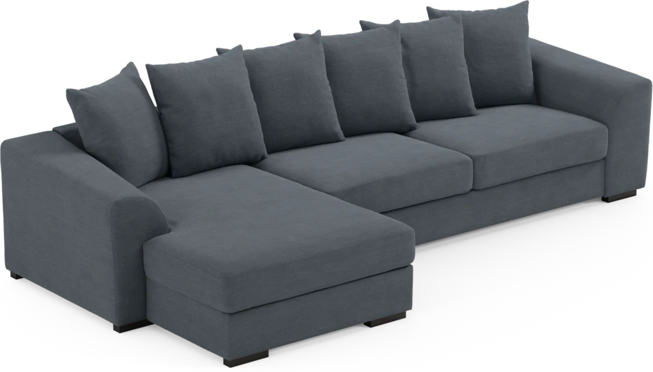 Town - 3-sits soffa med schäslong vänster - Blå