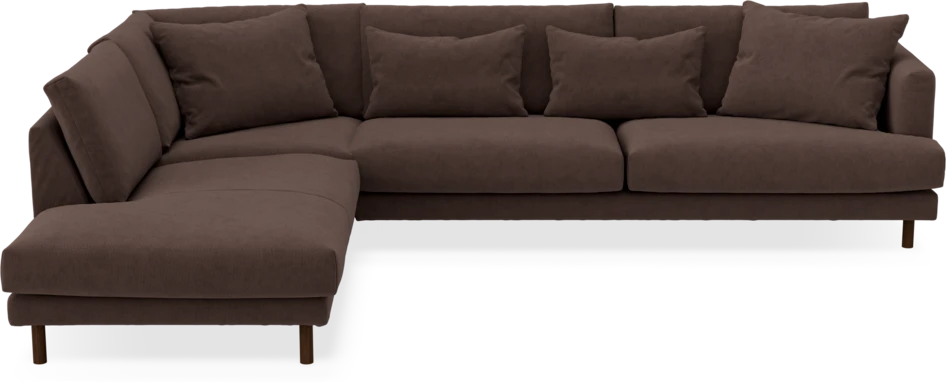Harper - 3-sits soffa med divan vänster - Brun