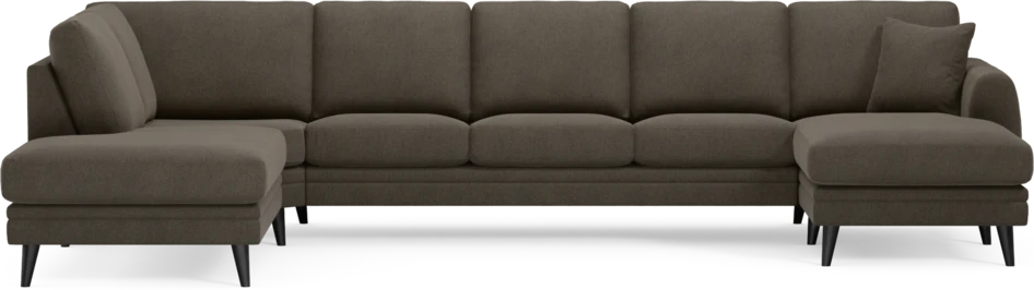 Eden - 3-sits soffa med divan vänster och schäslong höger - Brun