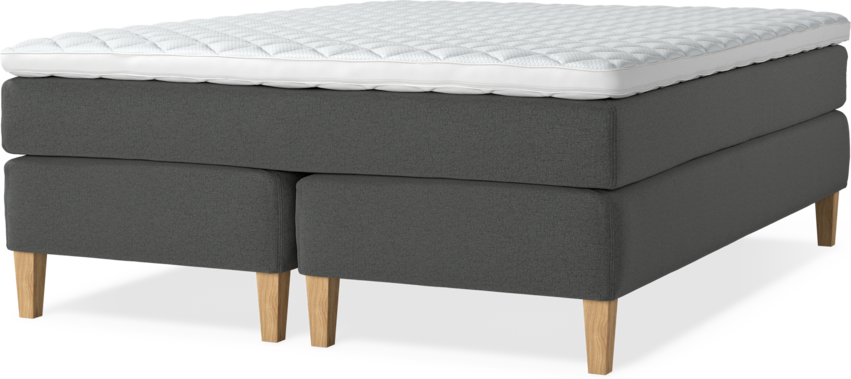 Delux Sense - Kontinentalsäng, dubbelsäng med bäddmadrass - Grå
