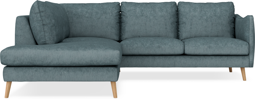 Madison - 2-sits soffa med divan vänster - Turkos