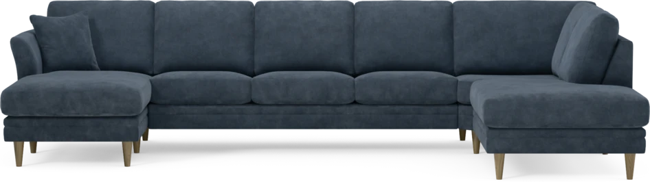 Eden - 3-sits soffa med schäslong vänster och divan höger - Blå