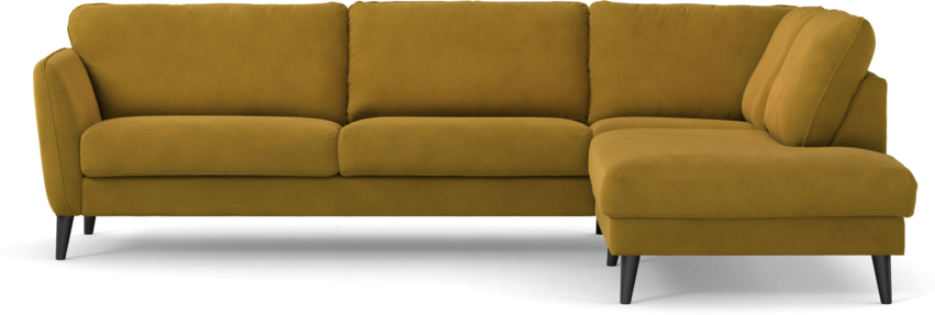 Bridge - 3-sits soffa med divan höger - Gul