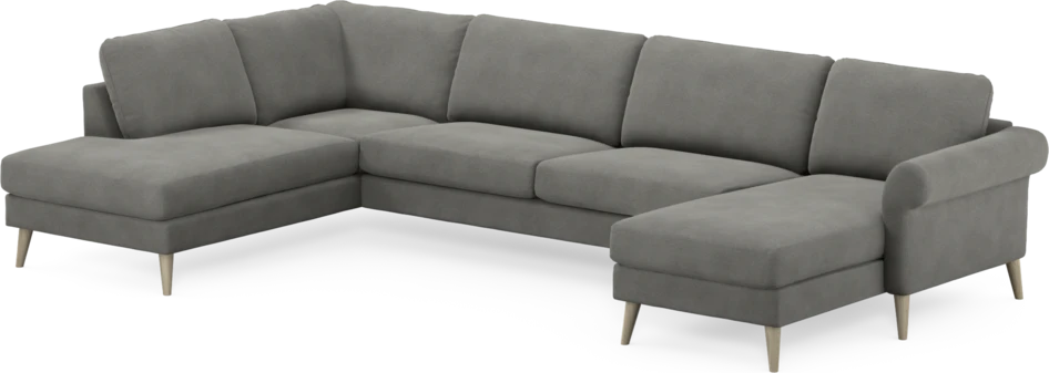 Bridge - 3-sits soffa med divan vänster och schäslong höger - Grå